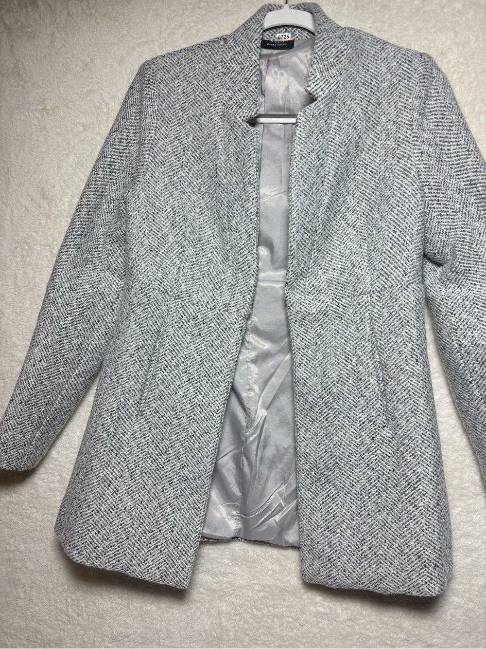 Vici Classic Grey Herringbone Women's Coat XS 0725